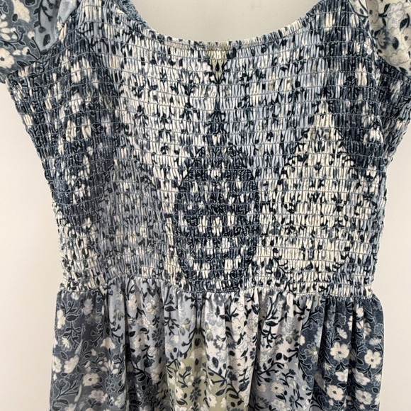 VTG Women's Size Medium Dress Blue Y2K 90s Fairy Boho Floral Milkmaid Coquette - Picture 3 of 10